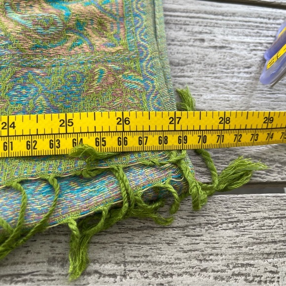 Colorful Cashmere Paisley Scarf Wrap - Picture 5 of 6